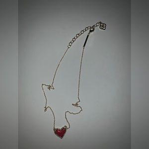Kendra Scott Ari Heart Necklace Red Opal